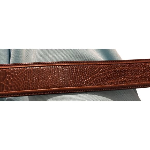 Genuine Ostrich Leather Belt Brown Size 38 Textured Pattern - Picture 9 of 9